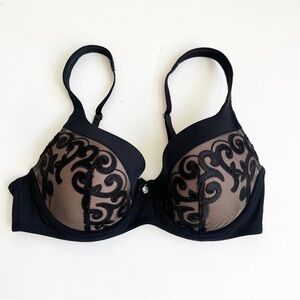 Soma Black Lace Overlay Underwire Bra